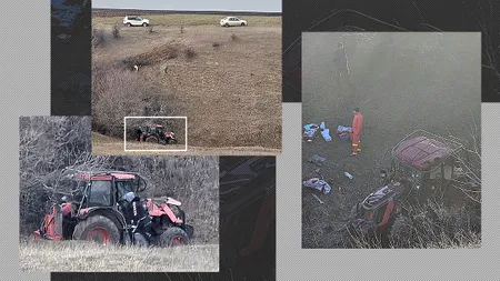 Tragedie într-o localitate din Dolj. Un angajat al Ocolului silvic s-a prăbușit cu TRACTORUL într-o râpă