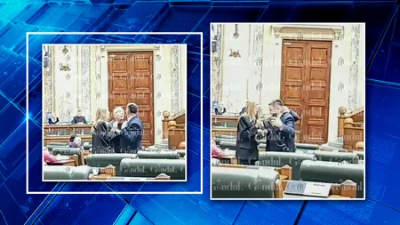 Scene ireale în Parlamentul României. Un senator PSD sare la bătaie la un parlamentar Pace. Este implicată și Victoria Stoiciu în scandal