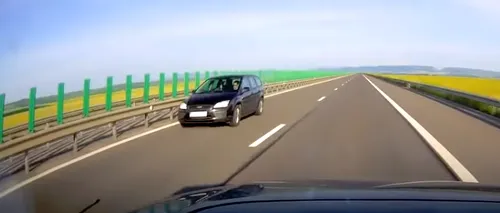 În viteză și pe contrasens. O șoferiță a fost surprinsă în timp ce mergea pe sensul greșit pe A3 - VIDEO