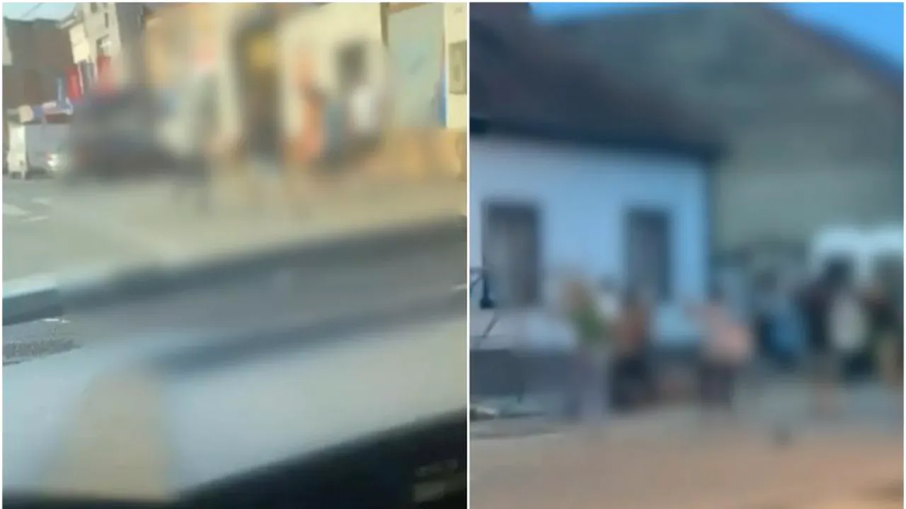 Paznicul unei săli de jocuri, bătut cu sălbăticie de un client. Un martor a filmat scenele șocante