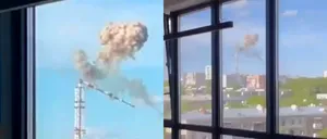Momentul CATASTROFAL în care turnul de televiziune din Harkov este spulberat de un atac rusesc: „Un obiectiv civil este atacat de teroriști”
