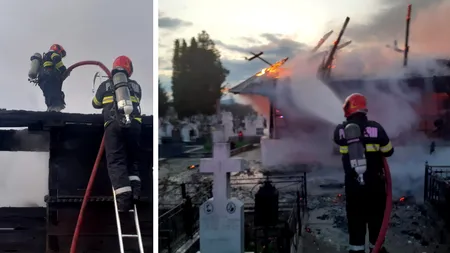 Incendiu la o BISERICĂ de lemn din Râmnicu Vâlcea. Lăcașul de cult este monument istoric vechi de 3 secole. Pompierii intervin de urgență