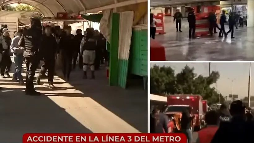 Ciocnire între două garnituri de metrou în Mexic: Cel puțin un mort şi 57 răniţi