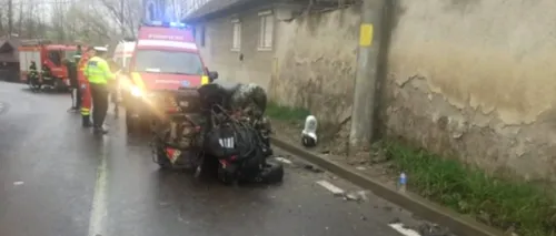 ACCIDENT TRAGIC în Brașov. O tânără a murit, după ce ATV-ul pe care se afla a intrat într-un stâlp