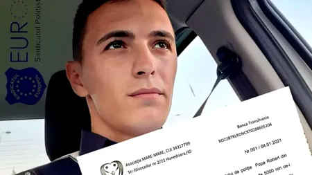„Te fac, îți rup picioarele!” Cum a ajuns un polițist să doneze 5.000 de lei, după ce a fost amenințat de un „bombardier”