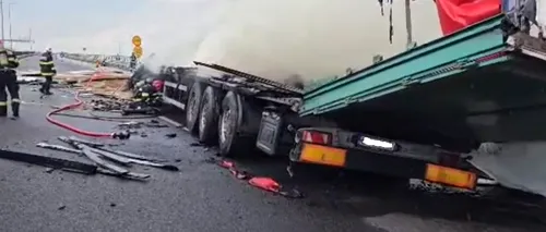 VIDEO | Mărturia tânărului care a SALVAT din flăcări un șofer de TIR, pe autostrada Sebeș-Turda: „A explodat direct și a luat foc”