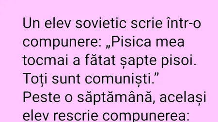 Bancul de joi | Un elev sovietic scrie o compunere