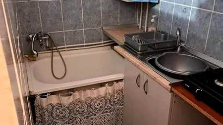 Garsonieră cu cada în... bucătărie, scoasă la ÎNCHIRIERE în Cluj-Napoca. Ireal câți lei cere proprietarul pe chirie