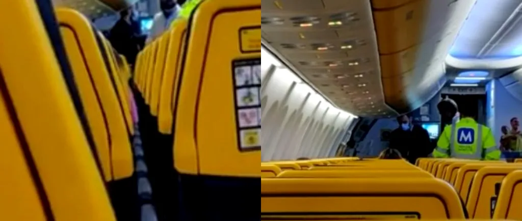 VIDEO | Scandal în avionul de Cluj. Un bărbat a fost debarcat după ce a refuzat să poarte masca