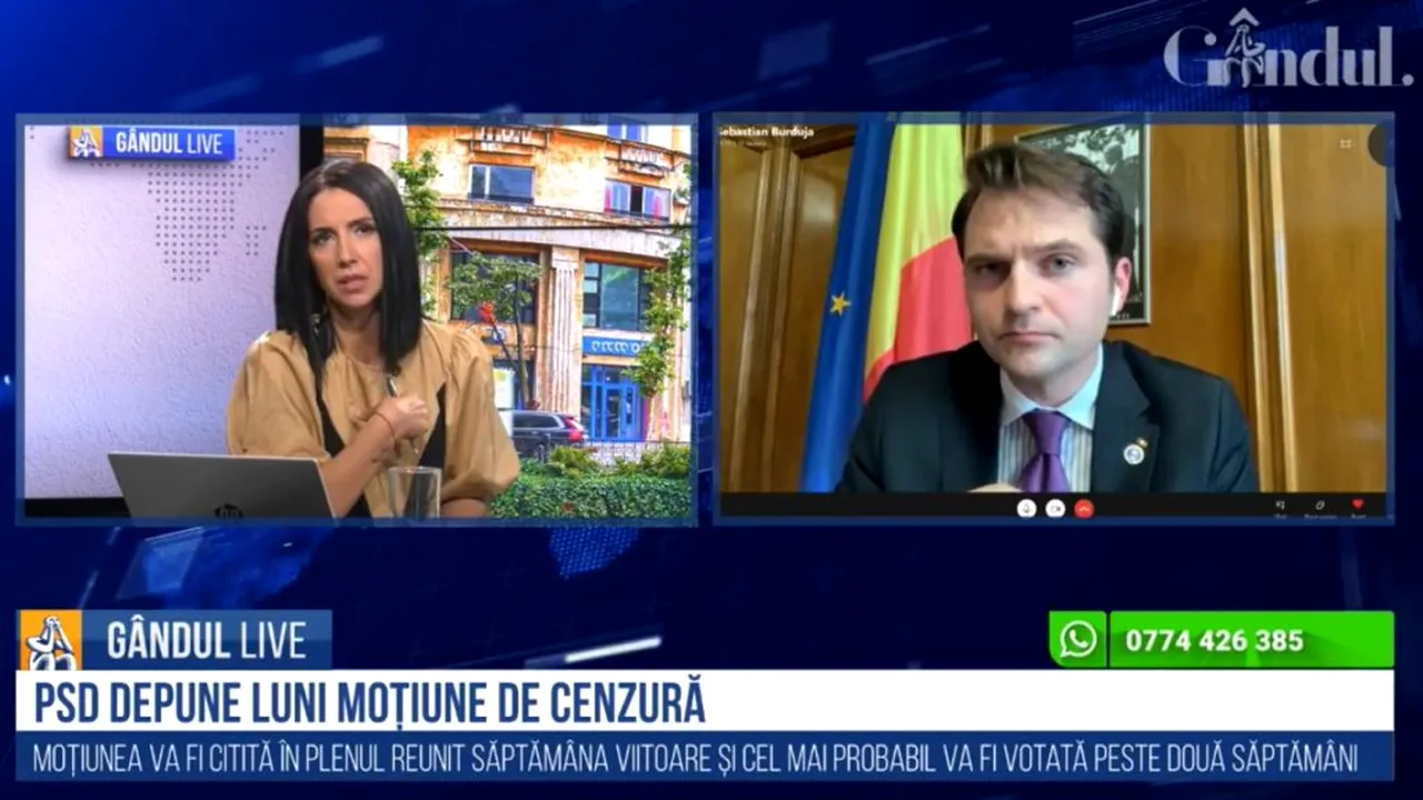 GÂNDUL LIVE. Burduja, secretar de stat liberal: Depunerea moțiunii de cenzură, când țara este într-o situație dificilă, „un lucru pur și simplu reprobabil”