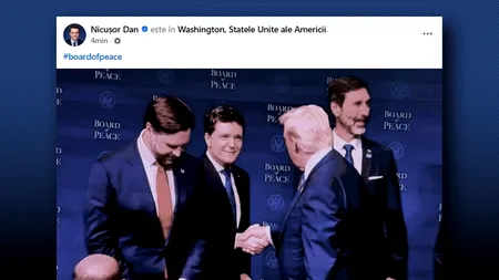 Nicușor Dan a publicat o poză „oficială” cu Donald Trump, de fapt o captură foto a ecranului unui televizor care transmite live evenimentul