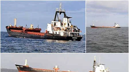 UPDATE | Explozie la bordul unei nave, între Sulina și Canalul Bîstroe. Ea a fost remorcată către Golful Musura şi eşuată în siguranţă