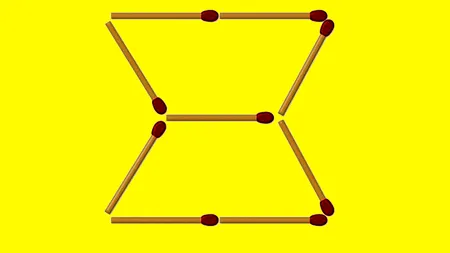 TEST de inteligență | Obțineți 3 triunghiuri mutând doar 2 bețe de chibrit!