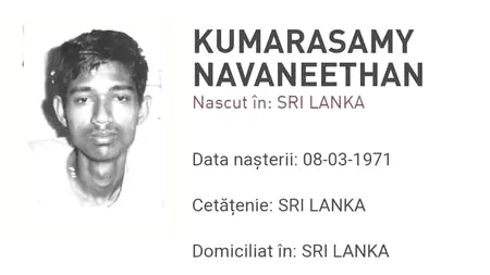 Criminalul fugar Navaneethan a fost recuperat de Justiție după o treime de SECOL. Cetățeanul din Sri Lanka era căutat din 1991