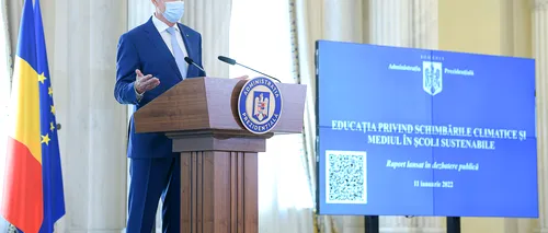 VIDEO | Raportul „Educația privind schimbările climatice și mediul în școli sustenabile”, lansat marți de Administrația Prezidențială. Ce își propune <i class='ep-highlight'>Klaus</i> <i class='ep-highlight'>Iohannis</i> - DOCUMENT