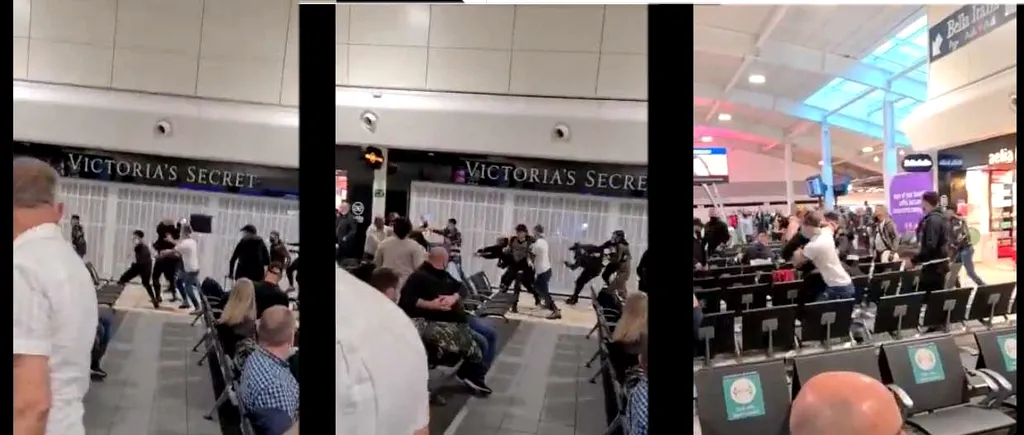 Bătaie între români pe aeroportul Luton. Trei oameni au ajuns în spital, iar 17 au fost arestați | VIDEO