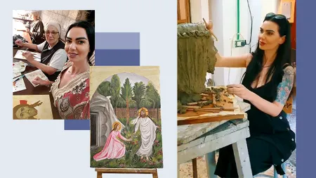 Povestea PICTORIȚEI DE ICOANE din Vaslui, care a studiat iconografia la o mănăstire din Roma. ”Părinții nu și-au permis să mă dea la școala de artă”
