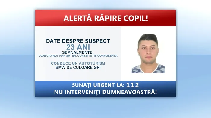 Suspect răpire adolescentă / Sursa foto: Poliția Română