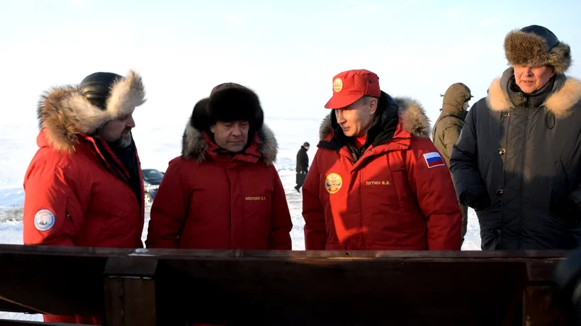 Putin l-a dus pe premierul Medvedev în regiunea arctică. Vizită cu mesaj pentru americani