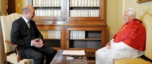 Papa Benedict se va întâlni vineri cu Traian Băsescu, confirmă Vaticanul