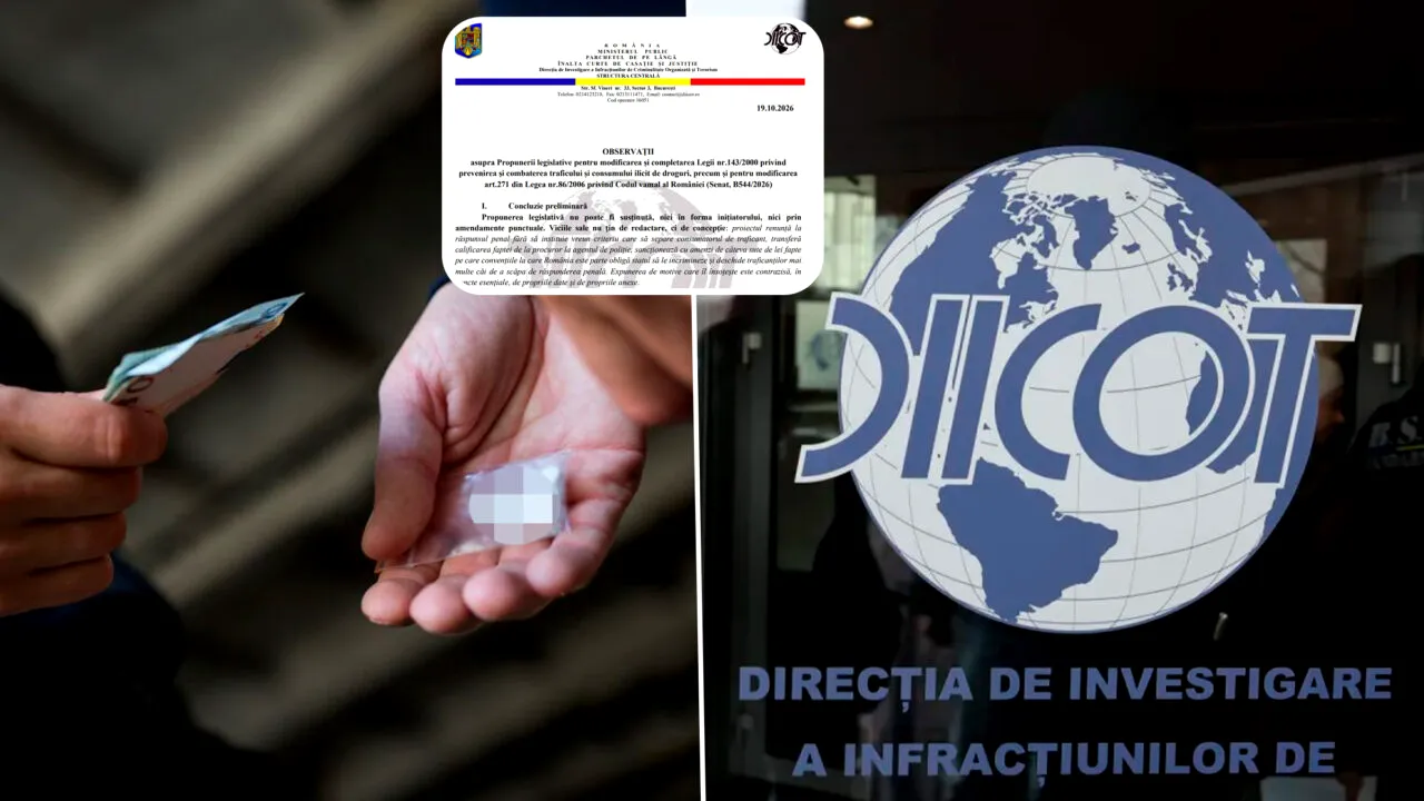DIICOT respinge proiectul de dezincriminare a drogurilor: Ar putea permite traficanților să scape de dosare penale. Amenzi de la 500 de lei și nicio limită de cantitate „pentru consum propriu”