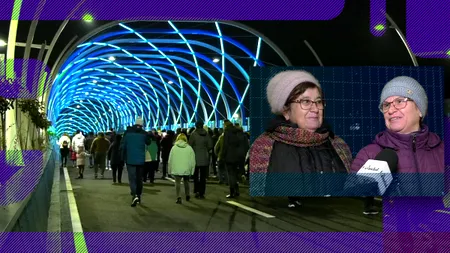 EXCLUSIV VIDEO | Locuitorii Sectorului 4 au traversat pe jos pasajul „Europa Unită”: „Așteptam cu nerăbdare. Problema traficului se va rezolva”