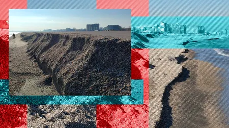 EXCLUSIV VIDEO | S-a prăbușit plaja de la Mamaia! Inginerii olandezi, învinși de furtunile iernii de la Marea Neagră: ”Intervenția umană asupra profilului plajei a creat un dezechilibru inițial”