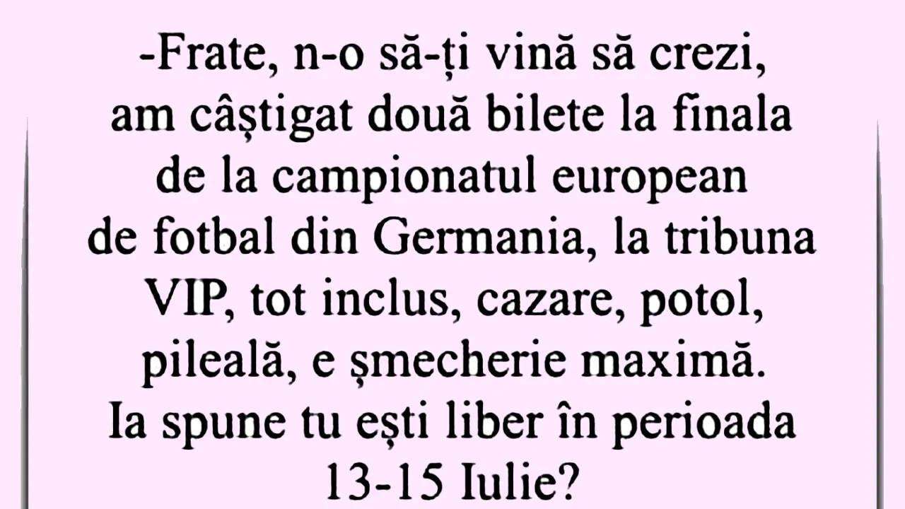 BANCUL ZILEI | Bilete la finala Euro 2024