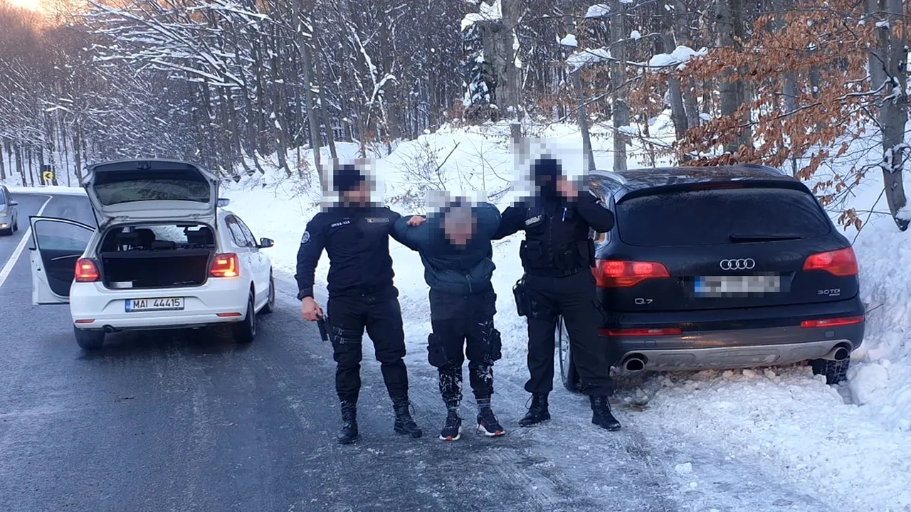 Şofer UCRAINEAN implicat în contrabanda cu ţigări, oprit cu focuri de armă