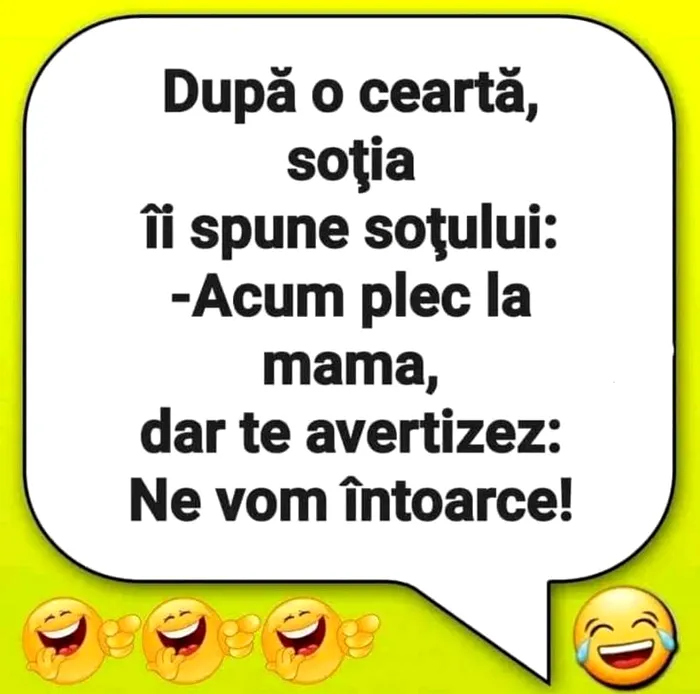 Bancul de duminică |  Cu ce îl AMENINȚĂ soția pe bărbat atunci când se ceartă
