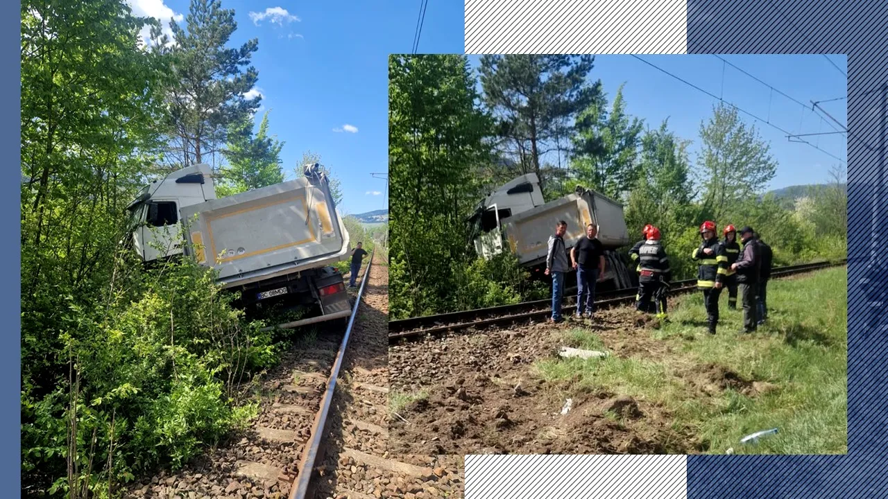 Un camion a blocat circulația trenurilor în Vrancea, între haltele Palanca și Simbrea. Când se va relua traficul