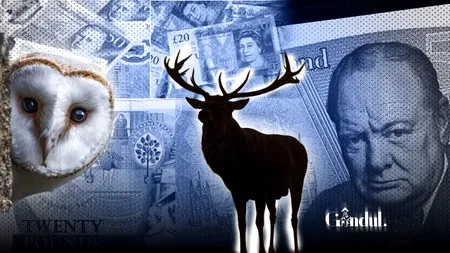 Schimbare majoră pe bancnotele britanice. Personalități istorice, înlocuite cu fauna sălbatică