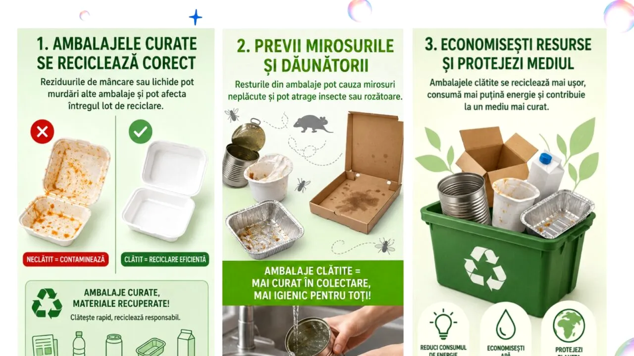 (P) Salubrizare S5. Ambalaje curate versus. ambalaje murdare. Totul despre reciclarea corectă