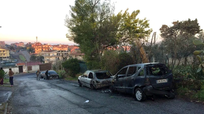 Autoturisme ale unor imigranți români, incendiate la Roma, într-un act cu caracter xenofob