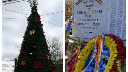 MONUMENTUL EROILOR dintr-o comună din Galați este suport pentru BRADUL de Crăciun: Dacă primarul era de altă nație, înțelegeam. A făcut GAFA CENTENARULUI. Nu credeam că o să iasă TĂMBĂLĂU