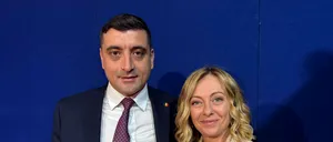 George Simion s-a fotografiat cu Giorgia Meloni la congresul Fratelli d’Italia: „Klaus Iohannis este autorul loviturii de stat din România”