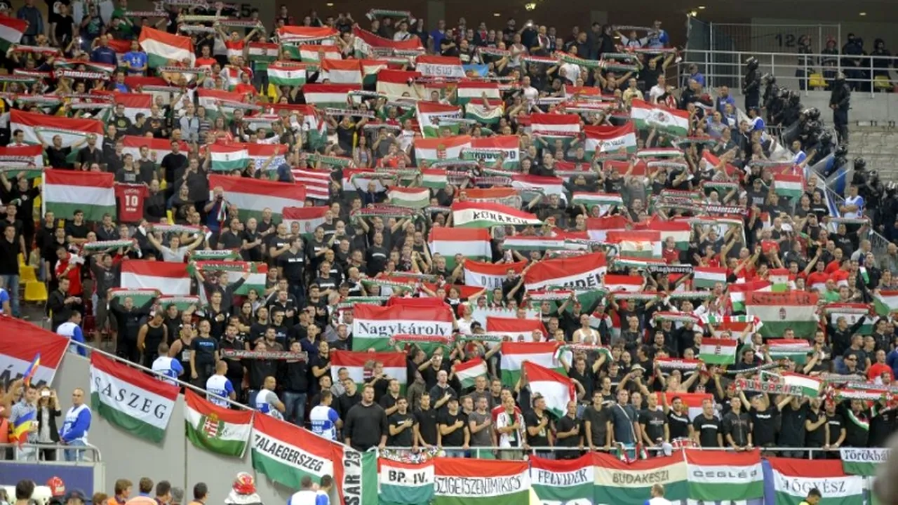 Ungurii vin pe Național Arena cu CUȚITE, PETARDE și STEAGURI