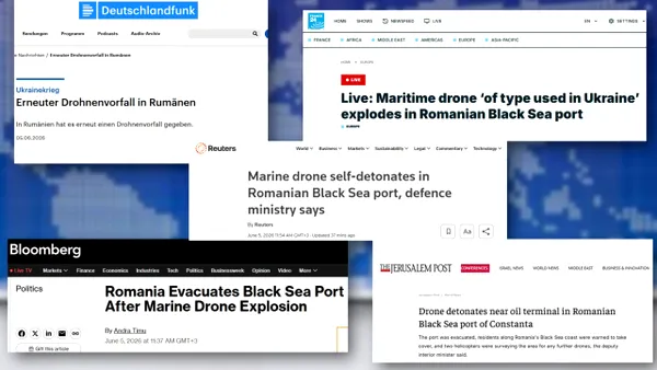 Cum titrează presa internațională explozia dronei marine în Portul Constanța