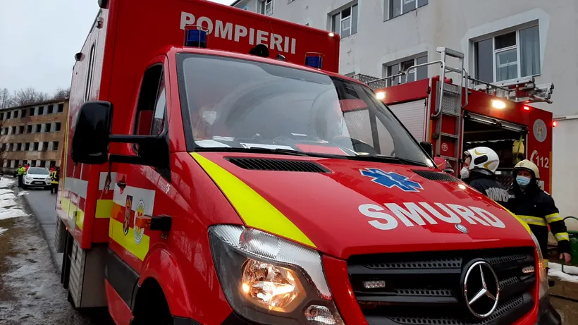 Incendiu la Spitalul de Psihiatrie din Cavnic. Au fost evacuate 71 de persoane (FOTO + VIDEO)