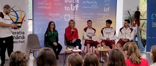 Bullying-ul și nutriția în sport, DEZBĂTUTE între meciuri de fotbal și baschet la Liceul Româno-Finlandez! Petrila de la Rapid a jucat contra elevilor
