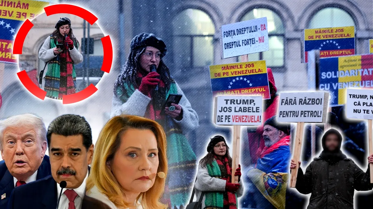 Fiica Elenei Lasconi protestează în Piața Universității față de capturarea lui Maduro. “Trump, jos labele de pe Venezuela”