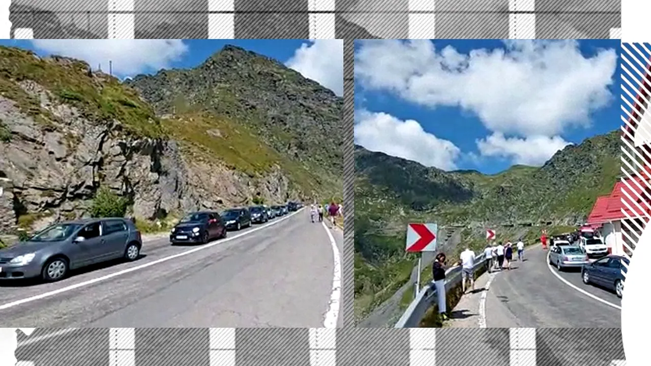 VIDEO | Bară la bară pe Transfăgărășan. Coloana de mașini s-a întins pe mai mult de 5 kilometri