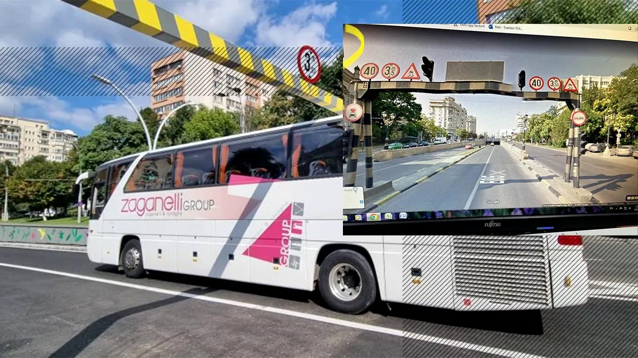 FOTO | Cum arăta pe vremuri poarta care „împiedica” mașinile să se lovească de Pasajul Unirii. Avea 3,5 metri, dar era pusă pe un postament de 20 de centimetri