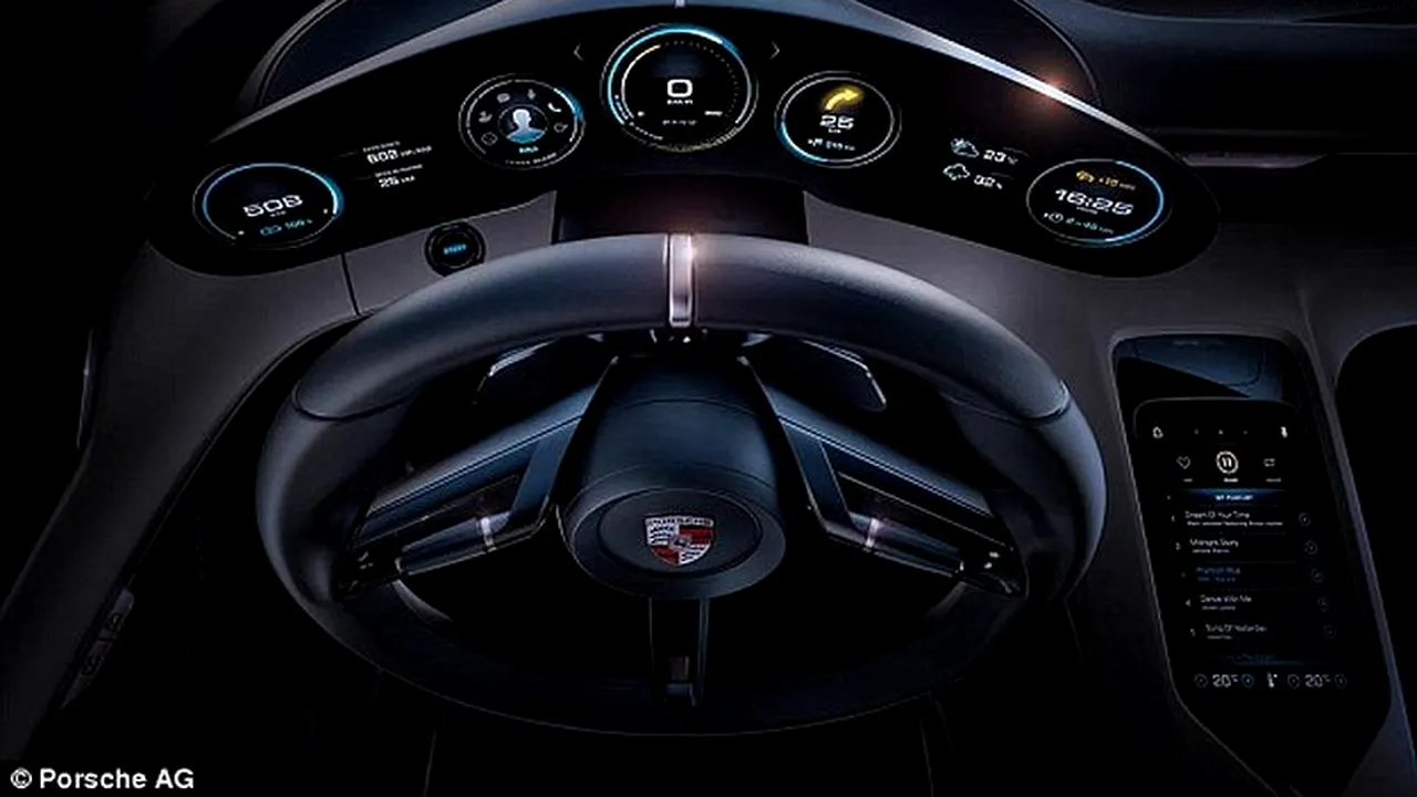 Porsche a prezentat modelul electric Mission E, care ar putea rivaliza cu Tesla. Supercar-ul poate fi „controlat