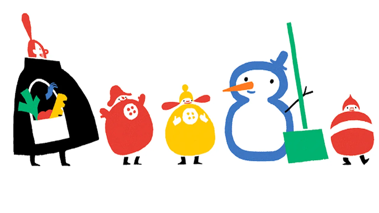 SOLSTIȚIUL DE IARNĂ, celebrat de Google printr-un Doodle. Azi este cea mai scurtă zi din an