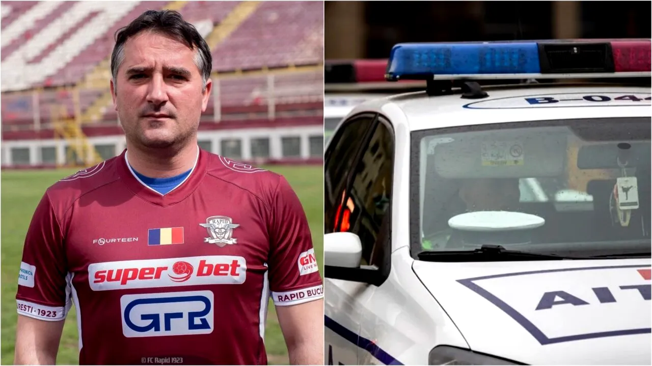Fostul căpitan al Rapidului a provocat un accident de mașină, după ce s-a urcat beat la volan. A fost încătușat de Poliție