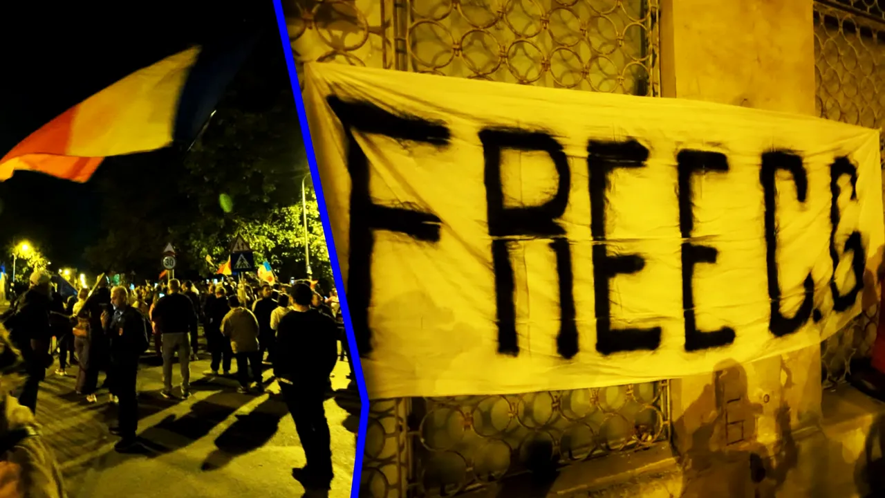 A șaptea noapte de proteste în fața Arestului Central, unde este închis Călin Georgescu. 200 de persoane cer eliberarea fostului candidat la alegerile prezidențiale