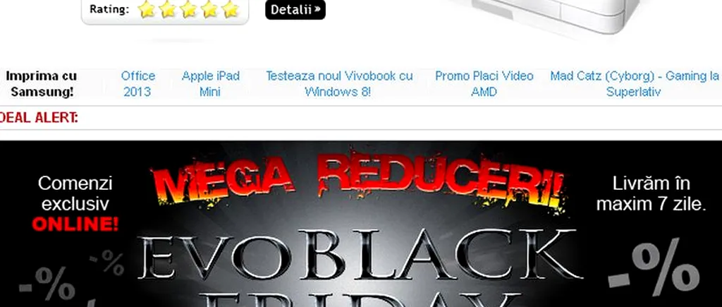 BLACK FRIDAY 2012. Reducerile EVOMAG pentru VINEREA NEAGRĂ 2012
