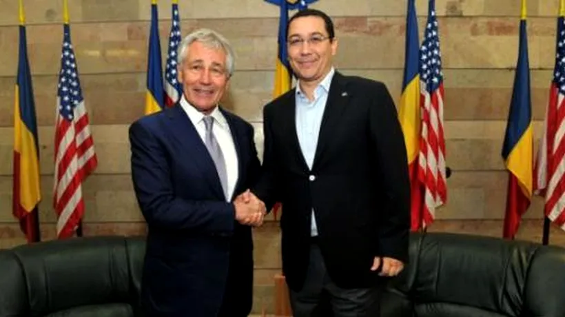 Secretarul american al Apărării, Chuck Hagel, s-a întâlnit cu Ponta la Pentagon