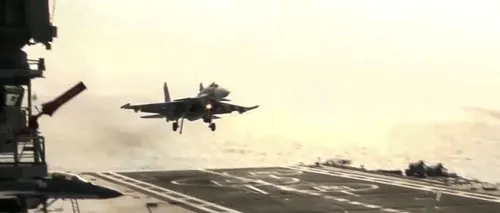 Un avion rus de vânătoare s-a prăbușit. Accident pe nava-fanion a Rusiei